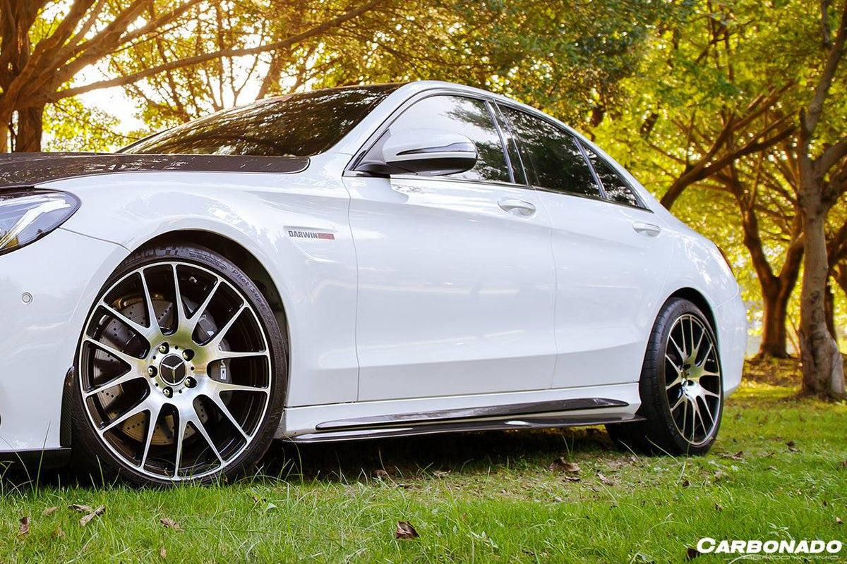 2015-2021 Mercedes Benz C-Class C63 AMG W205 Sedan PS Style Side Skirts - Carbonado Aero
