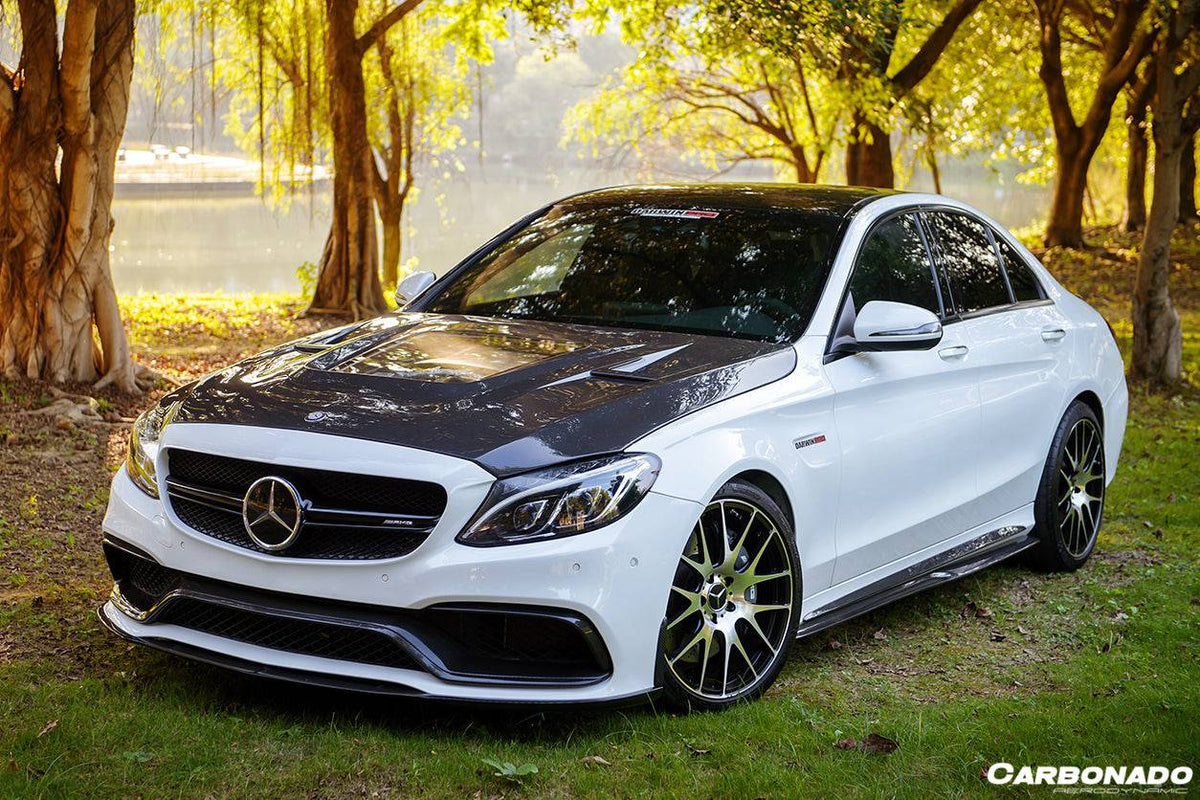 2015-2021 Mercedes Benz C-Class C63 AMG W205 Sedan PS Style Side Skirts - Carbonado Aero