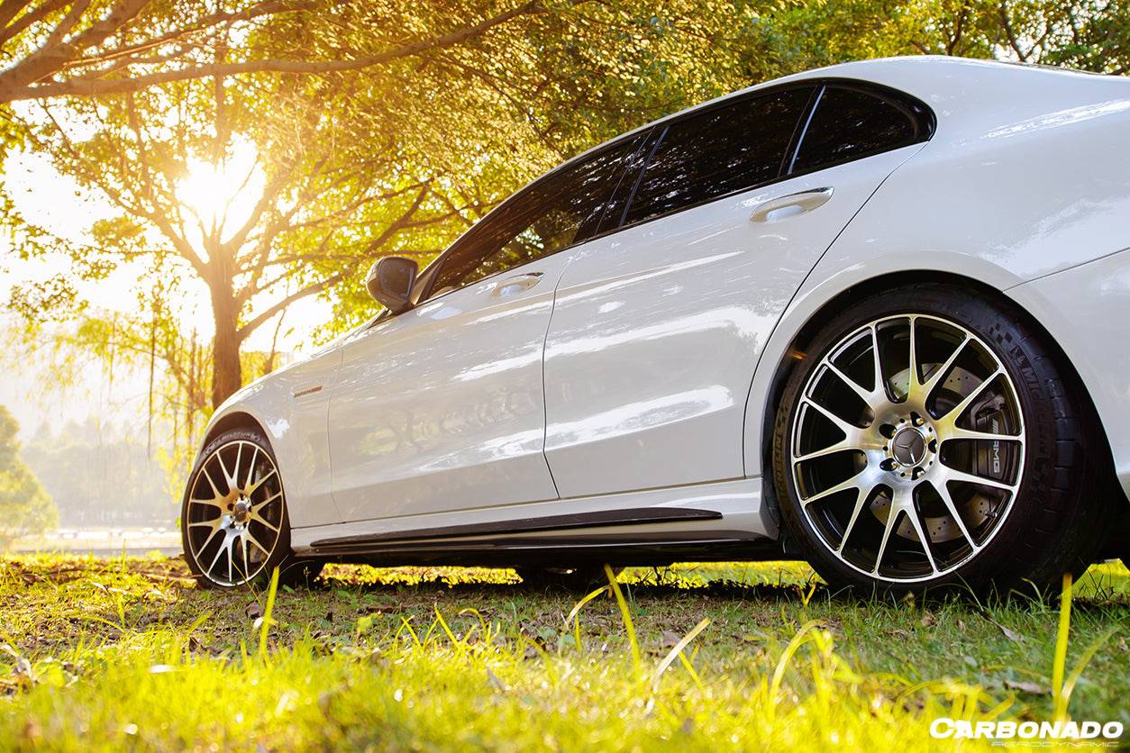 2015-2021 Mercedes Benz C-Class C63 AMG W205 Sedan PS Style Side Skirts - Carbonado Aero
