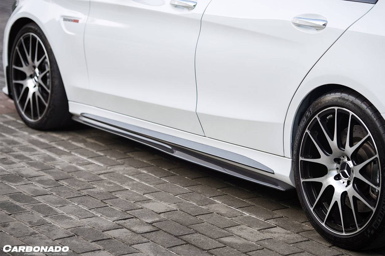 2015-2021 Mercedes Benz C-Class C63 AMG W205 Sedan PS Style Side Skirts - Carbonado Aero