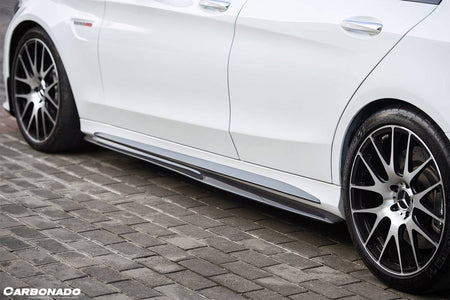 2015-2021 Mercedes Benz C-Class C63 AMG W205 Sedan PS Style Side Skirts - Carbonado Aero