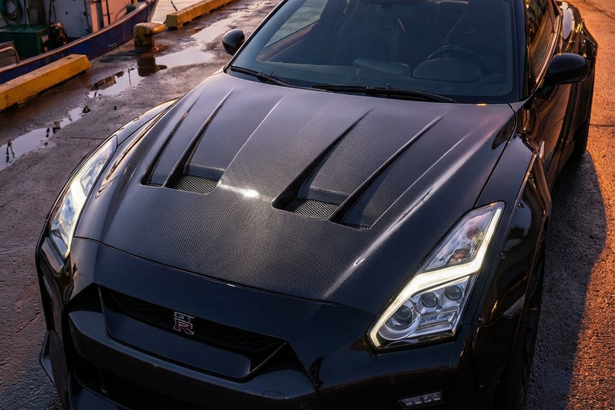 Capó de fibra de carbono estilo Nissan GTR R35 EBA LB3 2017-2022