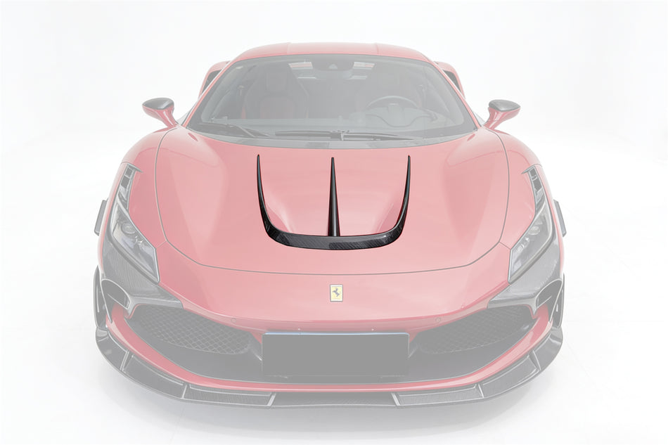 2019-2024 Ferrari F8 MSY Style Autoclave Carbon Fiber Front Hood Vent Trims