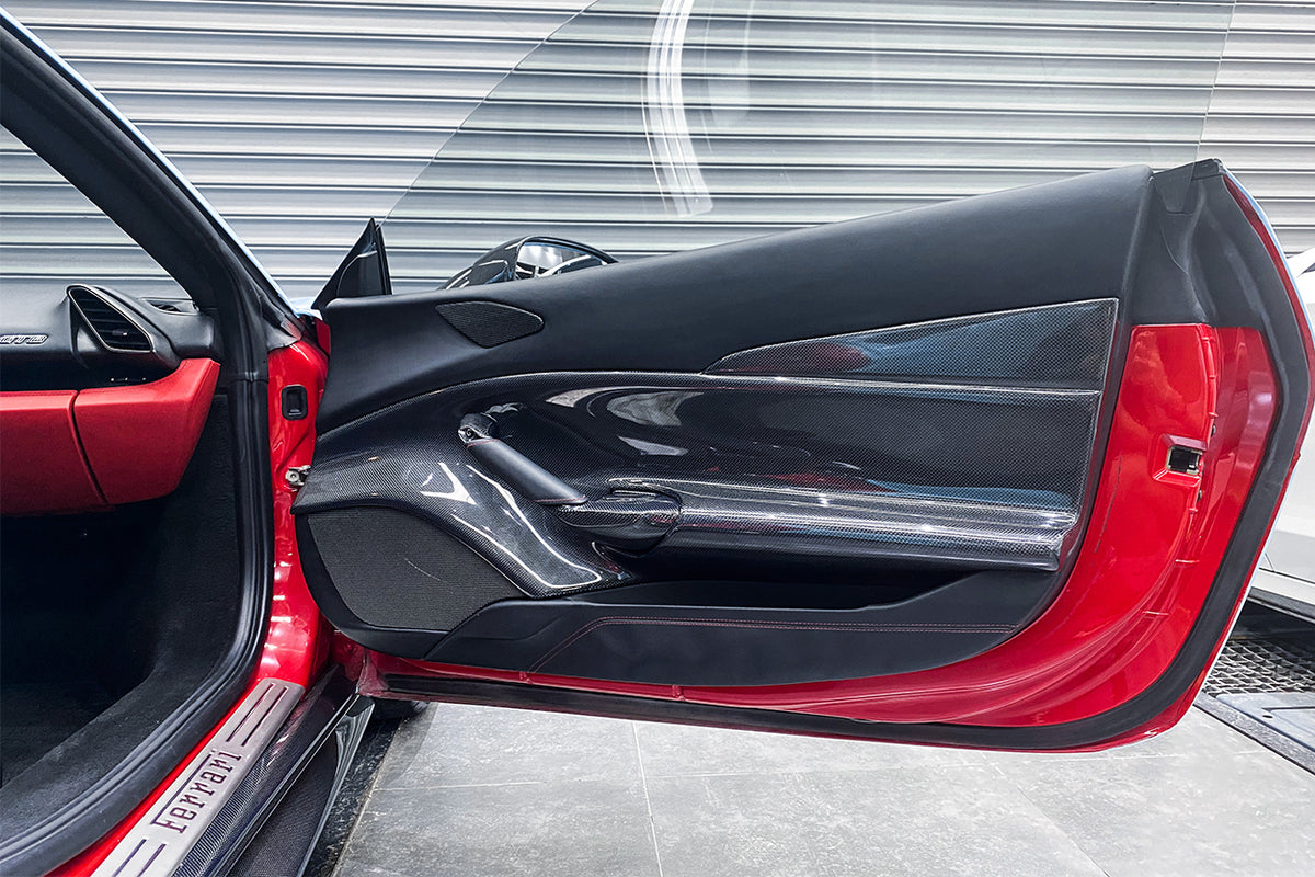 2015-2020 Ferrari 488 GTB & Spyder Carbon Fiber Door Panel Interior - Carbonado