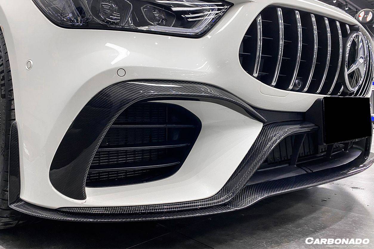 2019-2023 Mercedes Benz AMG GT63/S 4Door Coupe X290 OEM Style Carbon Fiber Middle Front Lip - Carbonado Aero
