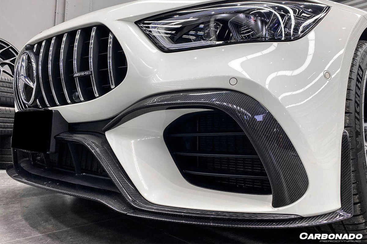 2019-2023 Mercedes Benz AMG GT63/S 4Door Coupe X290 OEM Style Carbon Fiber Middle Front Lip - Carbonado Aero