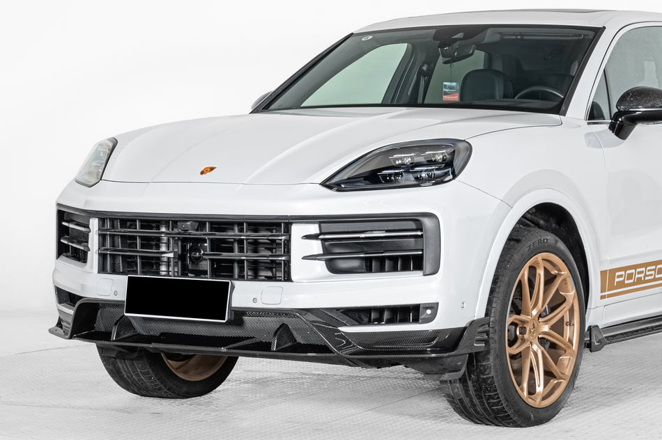 2024-UP Porsche 9YA 9YB Autoclave Carbon Fiber Front Lip Carbonado (KDA) Fits: Cayenne, Cayenne E-Hybrid, Cayenne Coupe, Cayenne Coupe E-Hybrid