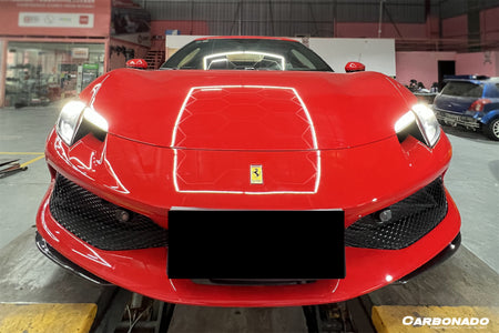 2022-UP Ferrari 296 GTB AF Style Dry Carbon Fiber Front Lip Splitter - Carbonado