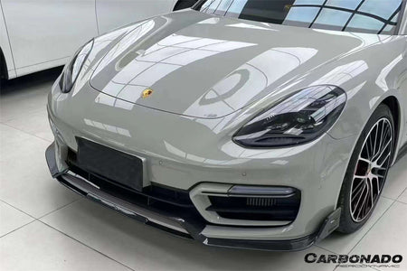 2017-2023 Porsche Panamera 971 GTS KDA Style Dry Carbon Fiber Front Lip - Carbonado