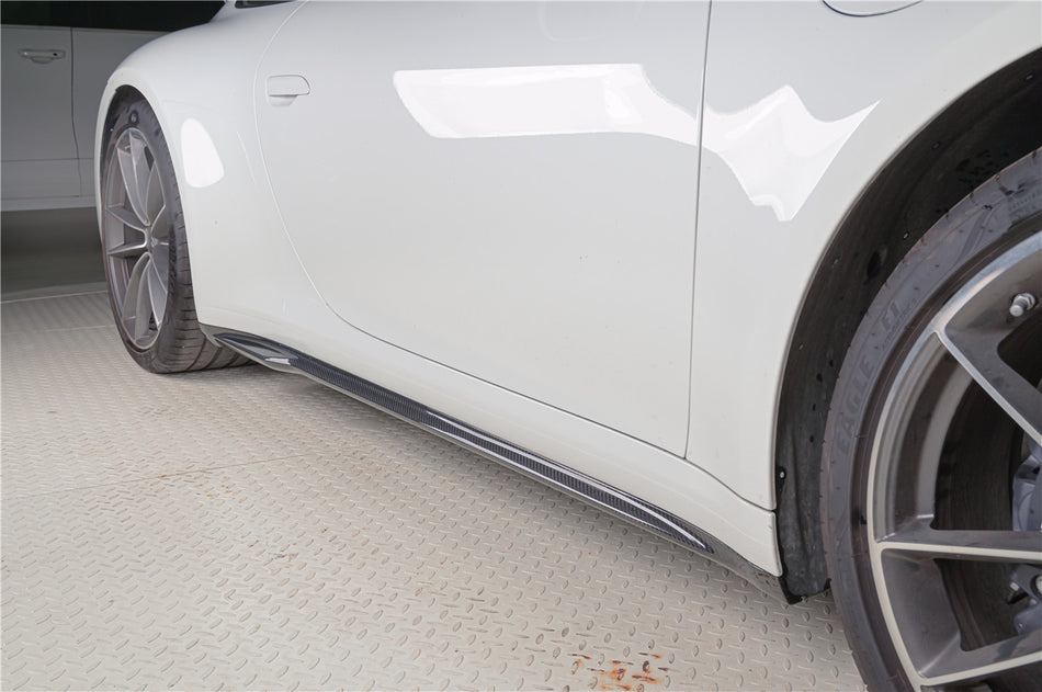2019-2024 Porsche 911 992 Carrera & Cabriolet Convert Turbo SD Style Dry Carbon Fiber Side Skirts - Carbonado