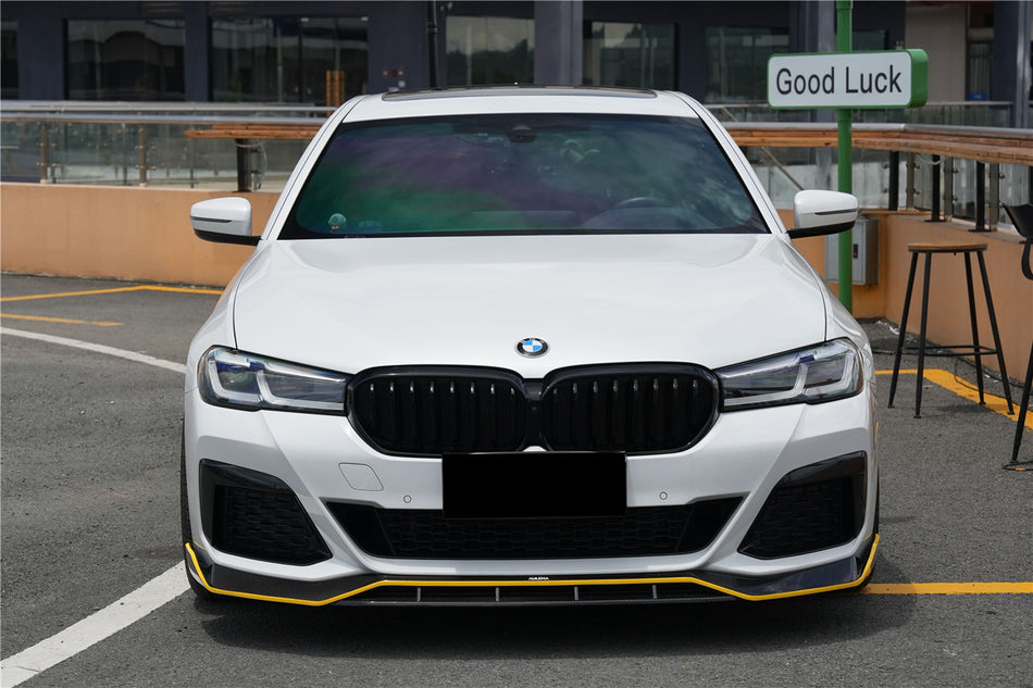 2017-2019 BMW Serie 5 G30 G38 M-TECH Labio delantero de fibra de carbono estilo ECC