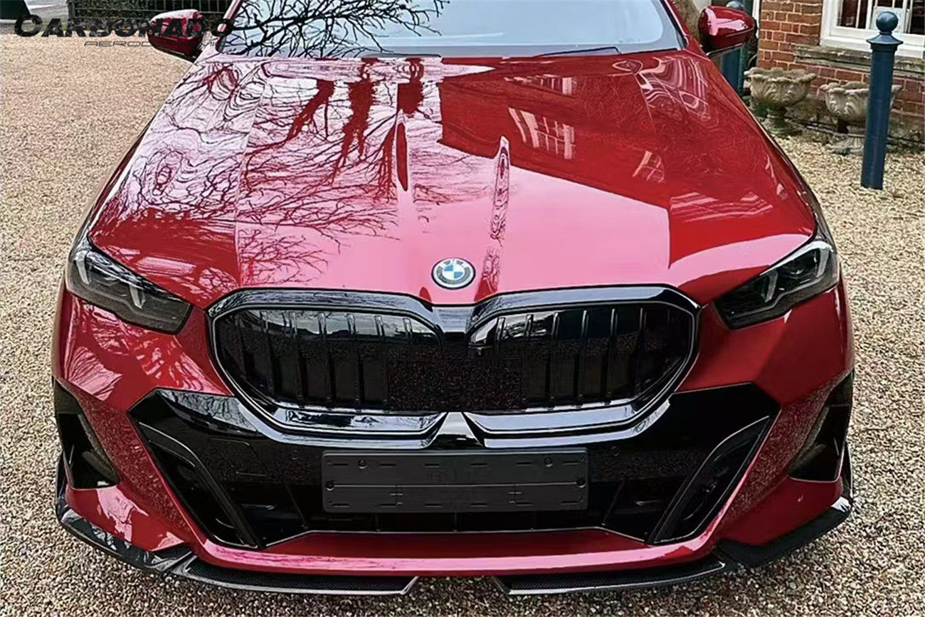 BMW G60 ニュー５シリーズ　ブラックカーボン風ドレスアップパーツ 送料無料 BMW 5シリーズ i5 G60&frasl;G61 2024+ MP フロントリップ