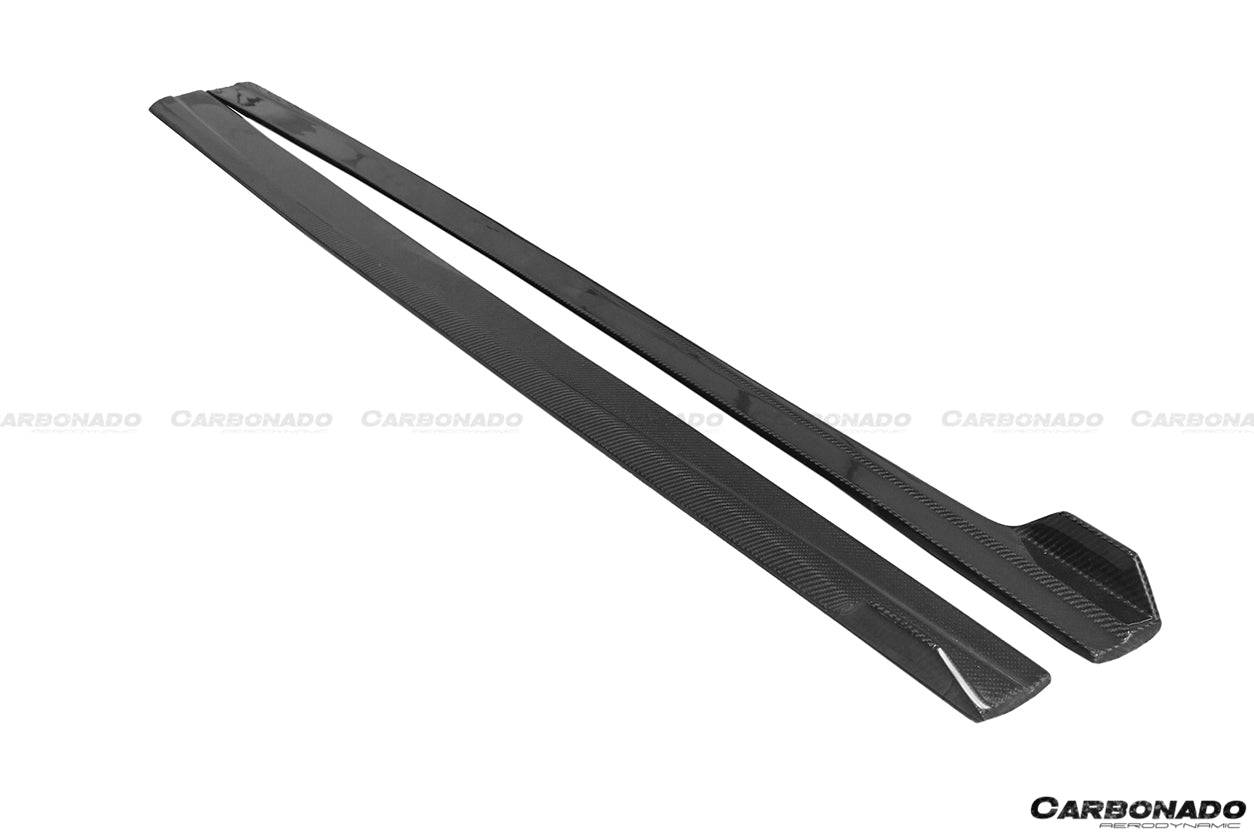 2013-2020 Audi RS3 S3 A3 Sline Sedan BKSS Style Carbon Fiber Side Skirts & Side Skirts Under Board Canard - Carbonado Aero