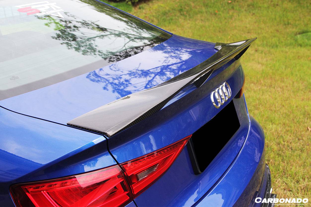 2013-2020 Audi S3/ A3 /RS3 Sedan RT Style Carbon Fiber Trunk Spoiler - Carbonado Aero