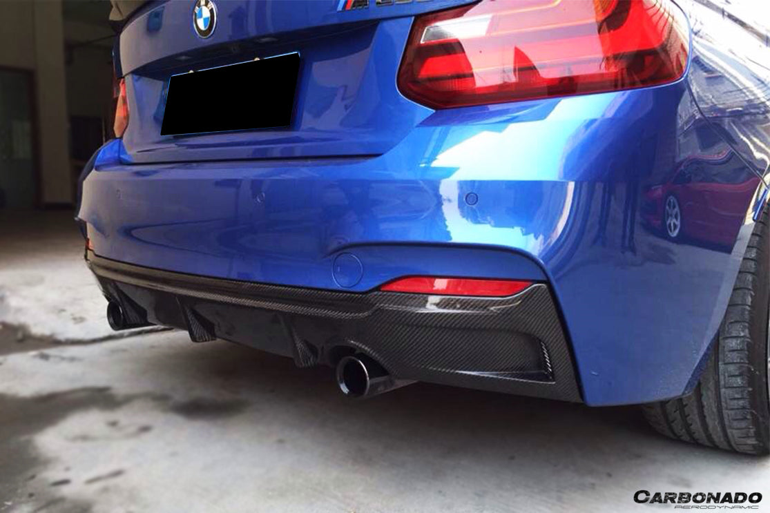 2013-2016 BMW 2 Series F22 & F23 EXOT Style Rear Diffuser Lip (M-Tech Only) - Carbonado