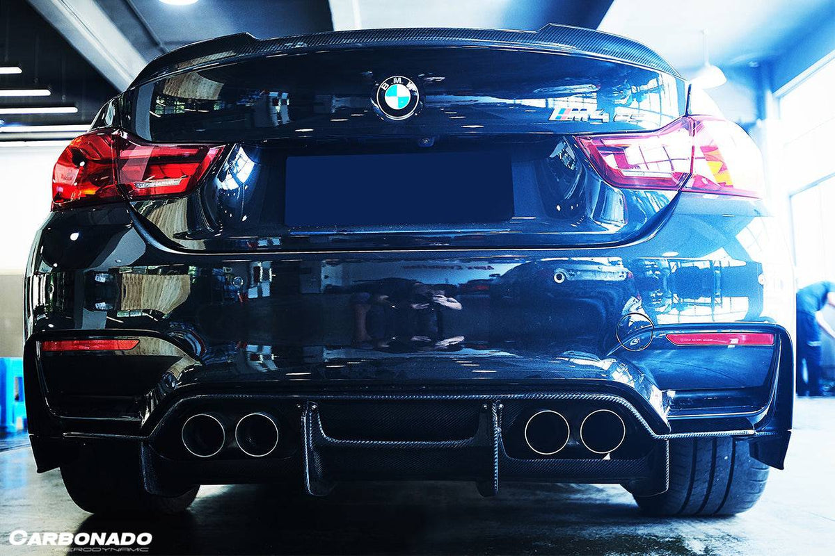 2014-2020 BMW M3 F80 & M4 F82 SM Style Carbon Fiber Rear Cap - Carbonado Aero