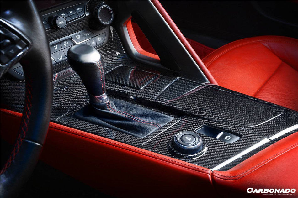 2013-2019 Corvette C7 Z06 Grandsport Dry Carbon Fiber Outside Gears Panel Protective Cover Trim - Carbonado