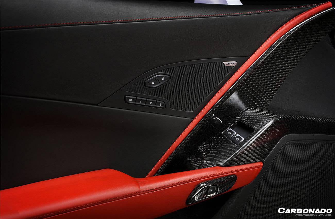 2013-2019 Corvette C7 Z06 Grandsport Dry Carbon Fiber interior Door Panel Cover Trim - Carbonado Aero