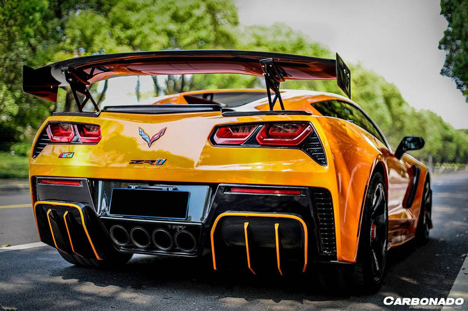 2013-2019 Corvette C7 Z51 Z06 Grandsport AR Style Carbon Fiber Trunk Spoiler - Carbonado