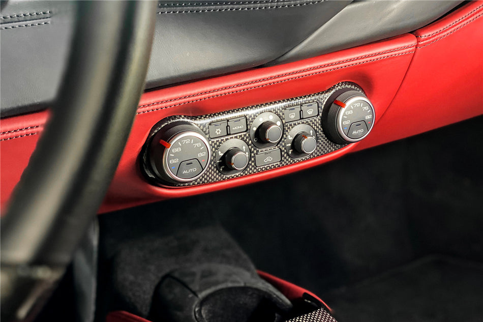 2015-2020 Ferrari 488 GTB & Spyder Dry Carbon Fiber AC Control Panel Cover - Carbonado