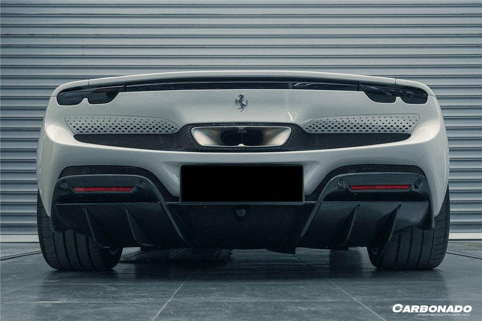 2022-UP Ferrari 296 GTB OE Style Carbon Fiber Rear Bumper With Diffuser - Carbonado
