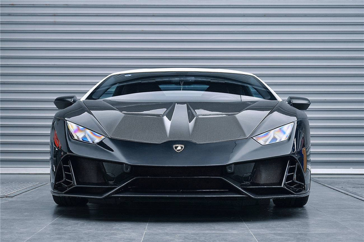 2015-2025 Lamborghini Huracan LP610 & LP580 & Evo & Tecnica EVO-4WD Style Partial Carbon Front Bumper - Carbonado