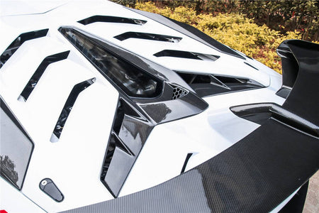 2011-2021 Lamborghini Aventador LP700 LP740 LP750 Coupe/Roadster SVJ Style Part DRY Carbon Fiber Engine Hood And Wing - Carbonado