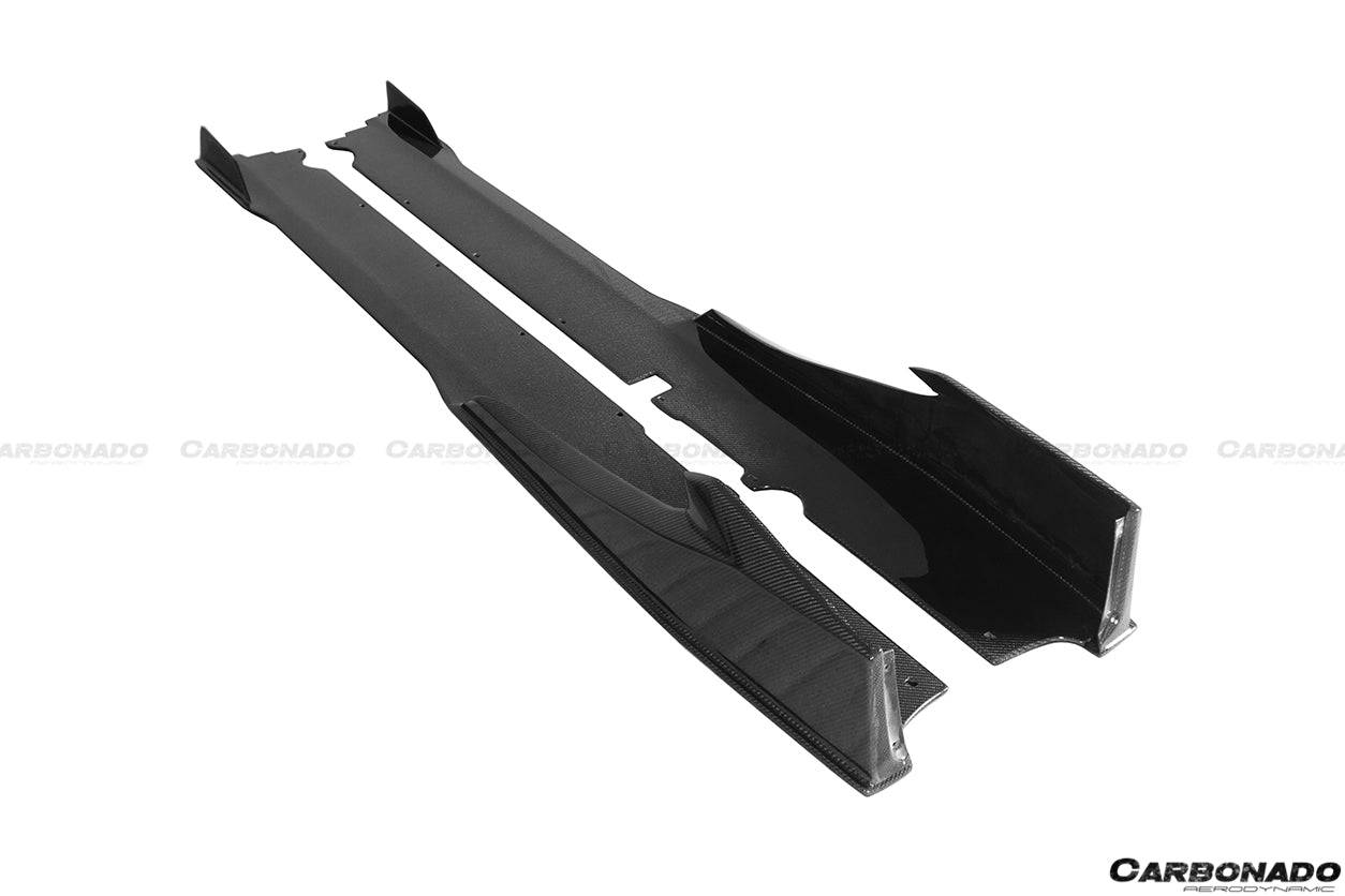 2015-2020 Lamborghini Huracan LP610/LP580 MD Style Carbon Fiber Side Skirts - Carbonado Aero