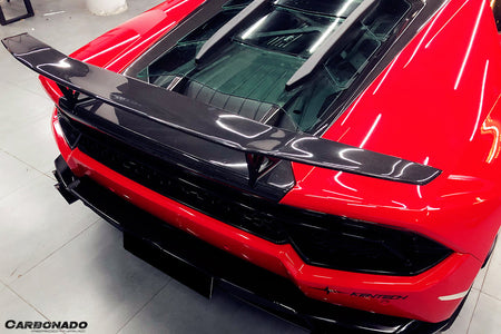 2015-2025 Lamborghini Huracan LP610 & LP580 & Evo & Tecnica VRS Style Carbon Fiber Trunk Spoiler with Base - Carbonado