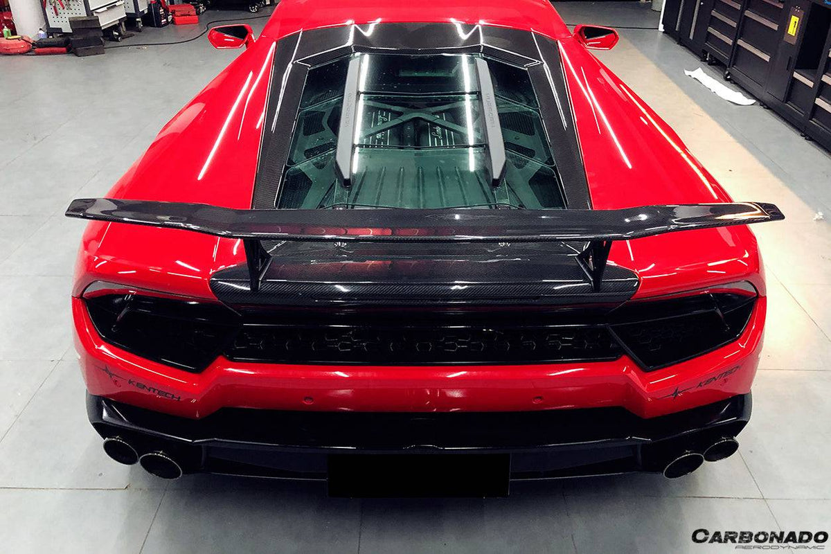 2015-2025 Lamborghini Huracan LP610 & LP580 & Evo & Tecnica VRS Style Carbon Fiber Trunk Spoiler with Base - Carbonado