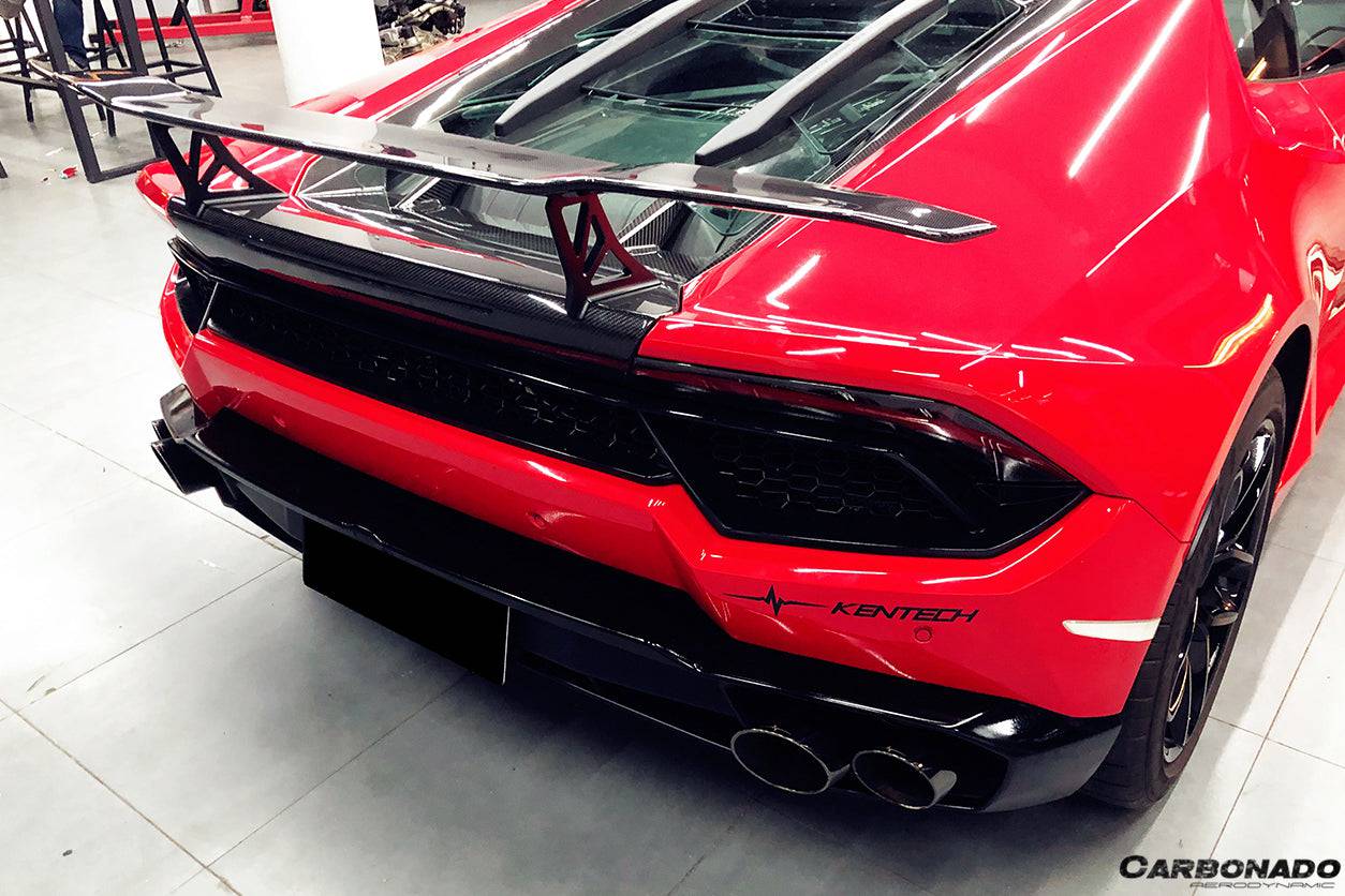 2015-2025 Lamborghini Huracan LP610 & LP580 & Evo & Tecnica VRS Style Carbon Fiber Trunk Spoiler with Base - Carbonado