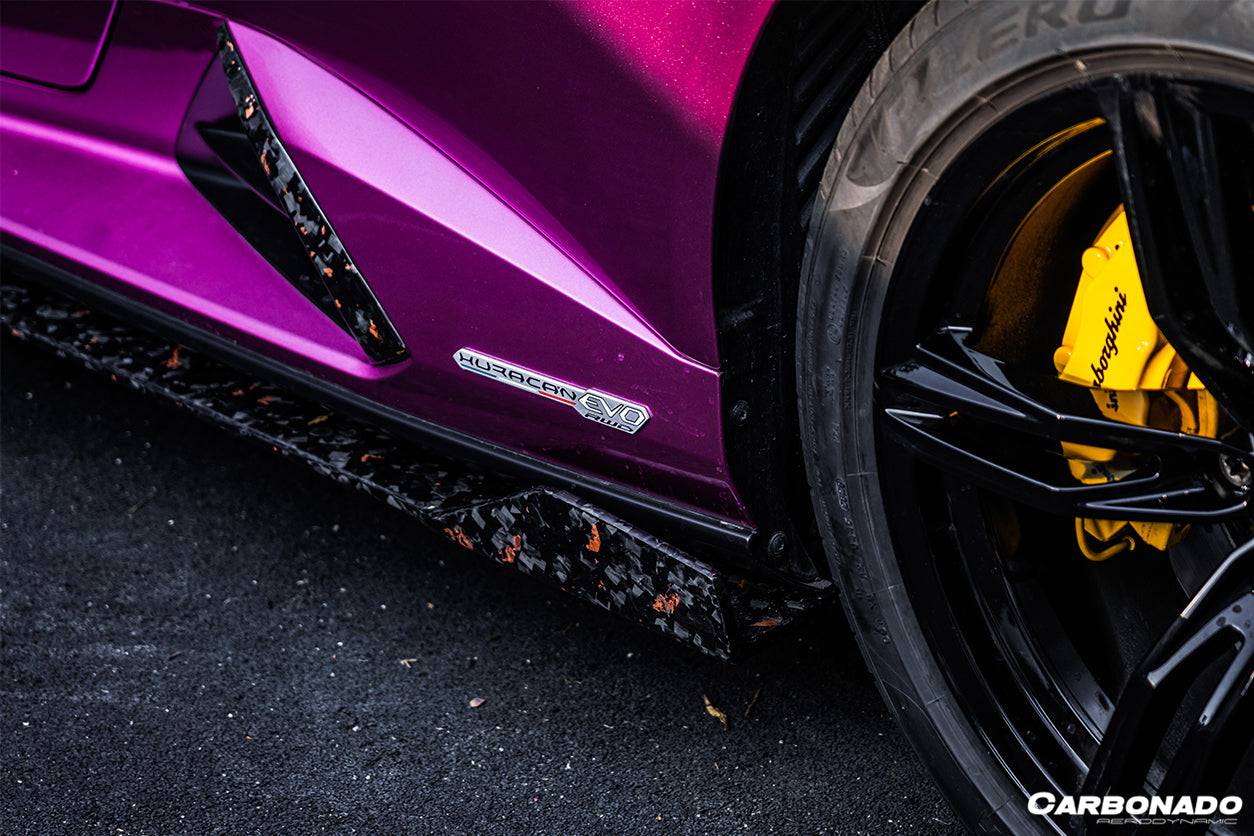 2019-2023 Lamborghini Huracan EVO OD Style DryCarbon Fiber Side Skirts - Carbonado Aero