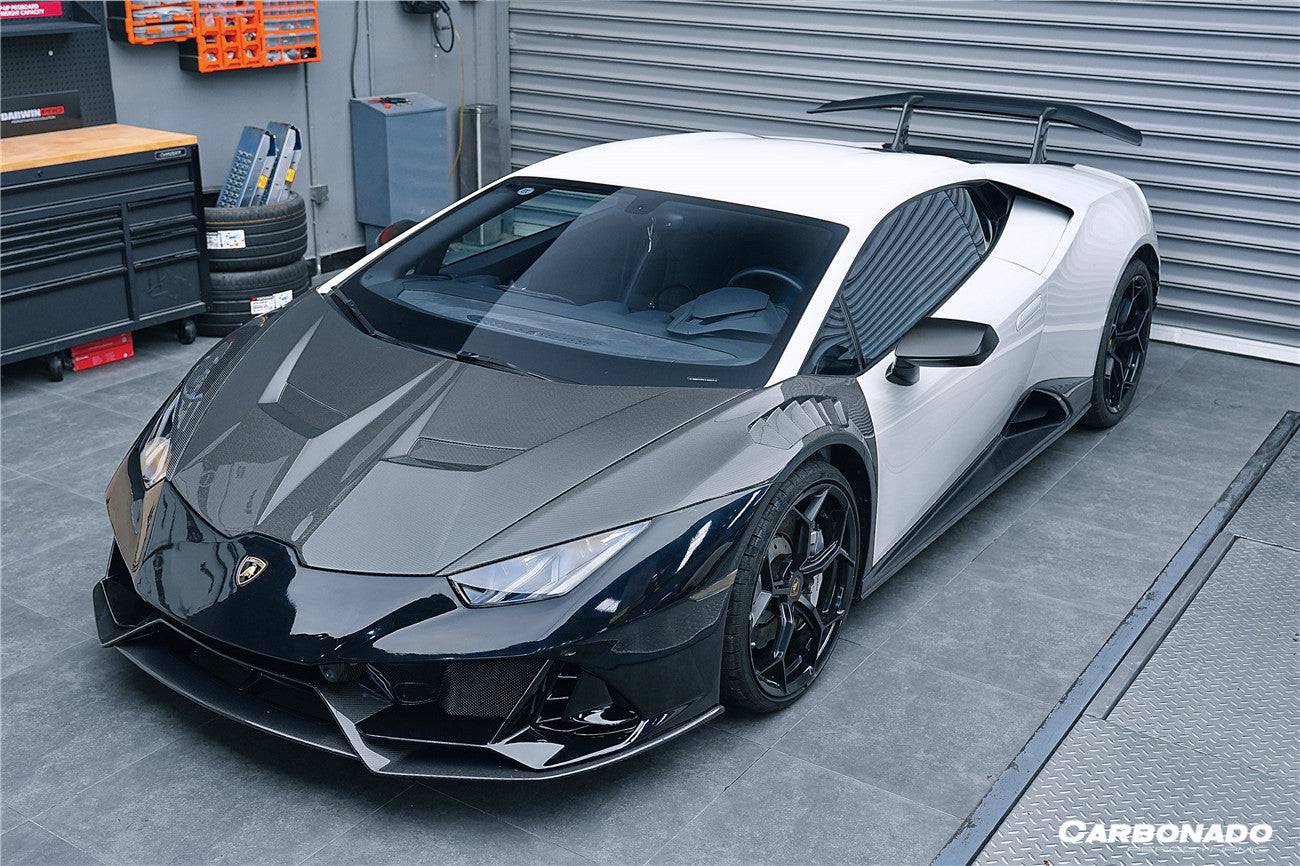 2015-2023 Lamborghini Huracan LP610/LP580/EVO EVO-4WD Style Partial Carbon Front Bumper - Carbonado Aero