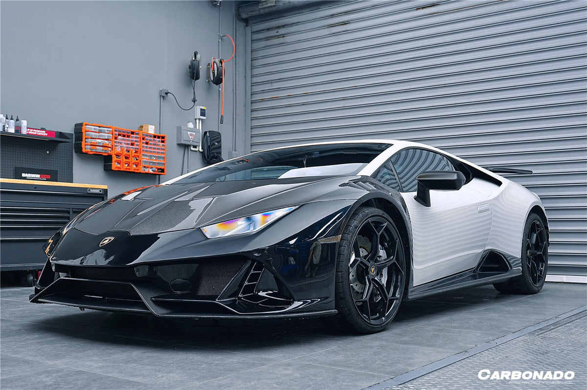 2015-2023 Lamborghini Huracan LP610/LP580/EVO EVO-4WD Style Partial Carbon Front Bumper - Carbonado Aero