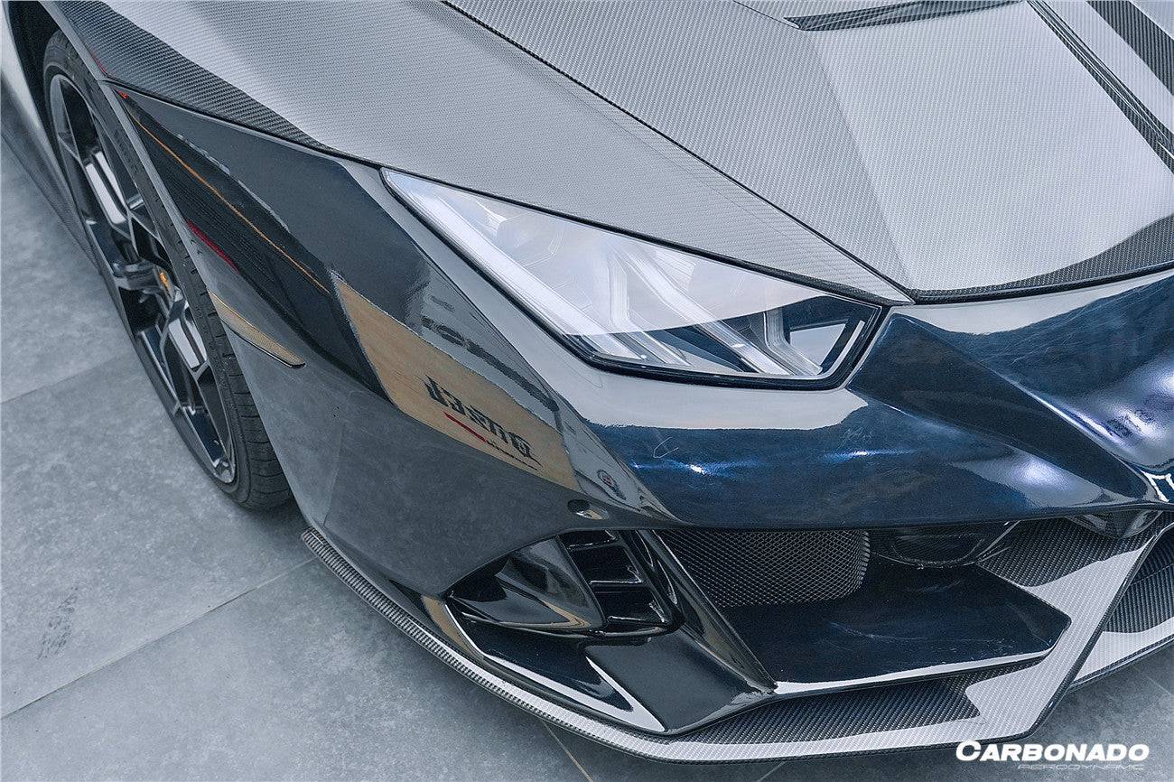 2015-2025 Lamborghini Huracan LP610 & LP580 & Evo & Tecnica EVO-4WD Style Partial Carbon Front Bumper - Carbonado