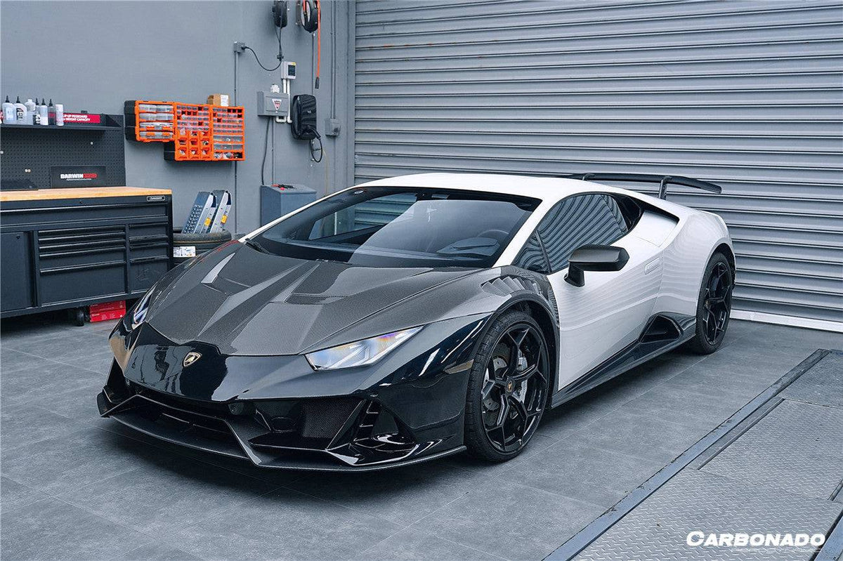 2015-2025 Lamborghini Huracan LP610 & LP580 & Evo & Tecnica EVO-4WD Style Partial Carbon Front Bumper - Carbonado