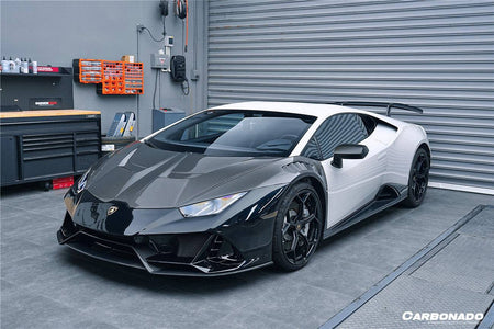 2015-2025 Lamborghini Huracan LP610 & LP580 & Evo & Tecnica EVO-4WD Style Partial Carbon Front Bumper - Carbonado