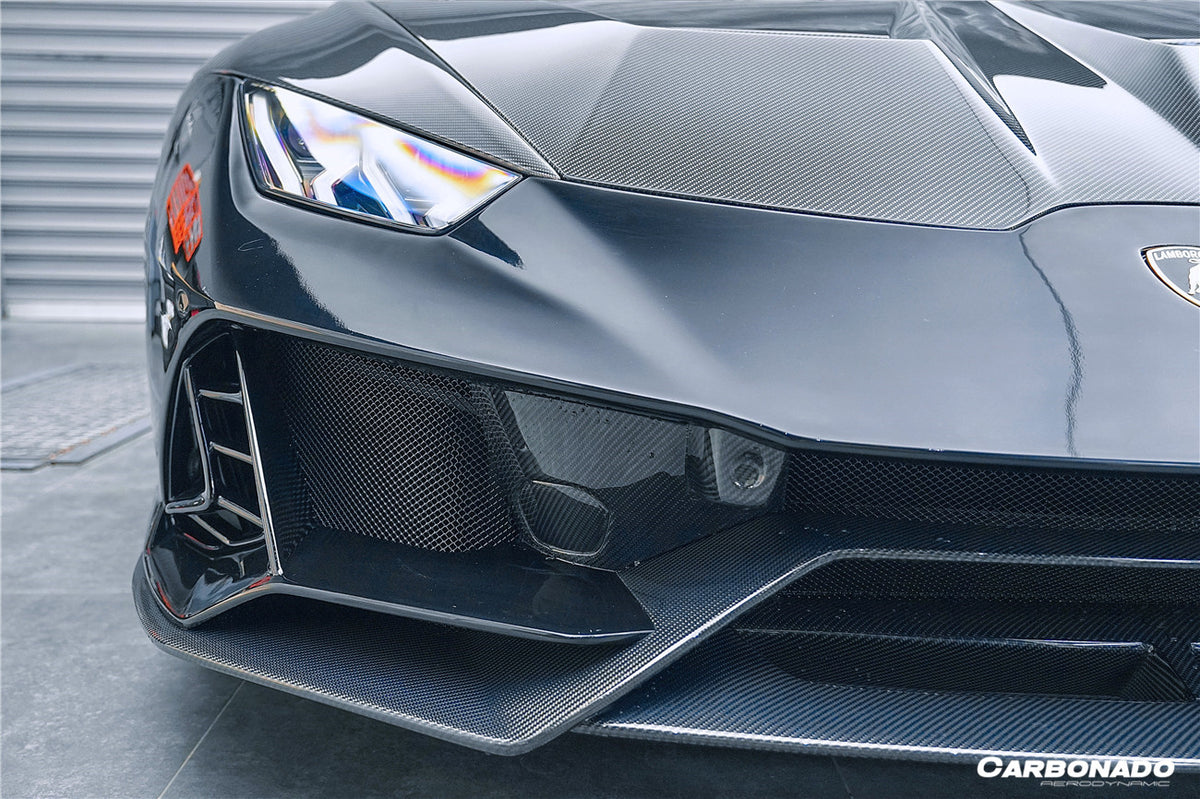 2015-2023 Lamborghini Huracan LP610/LP580/EVO EVO-4WD Style Partial Carbon Front Bumper - Carbonado Aero