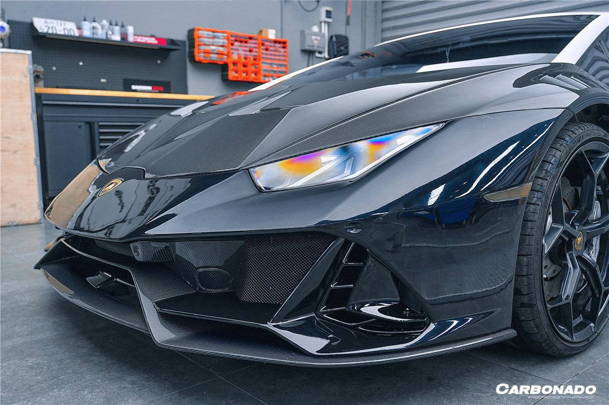 2015-2023 Lamborghini Huracan LP610/LP580/EVO EVO-4WD Style Partial Carbon Front Bumper - Carbonado Aero