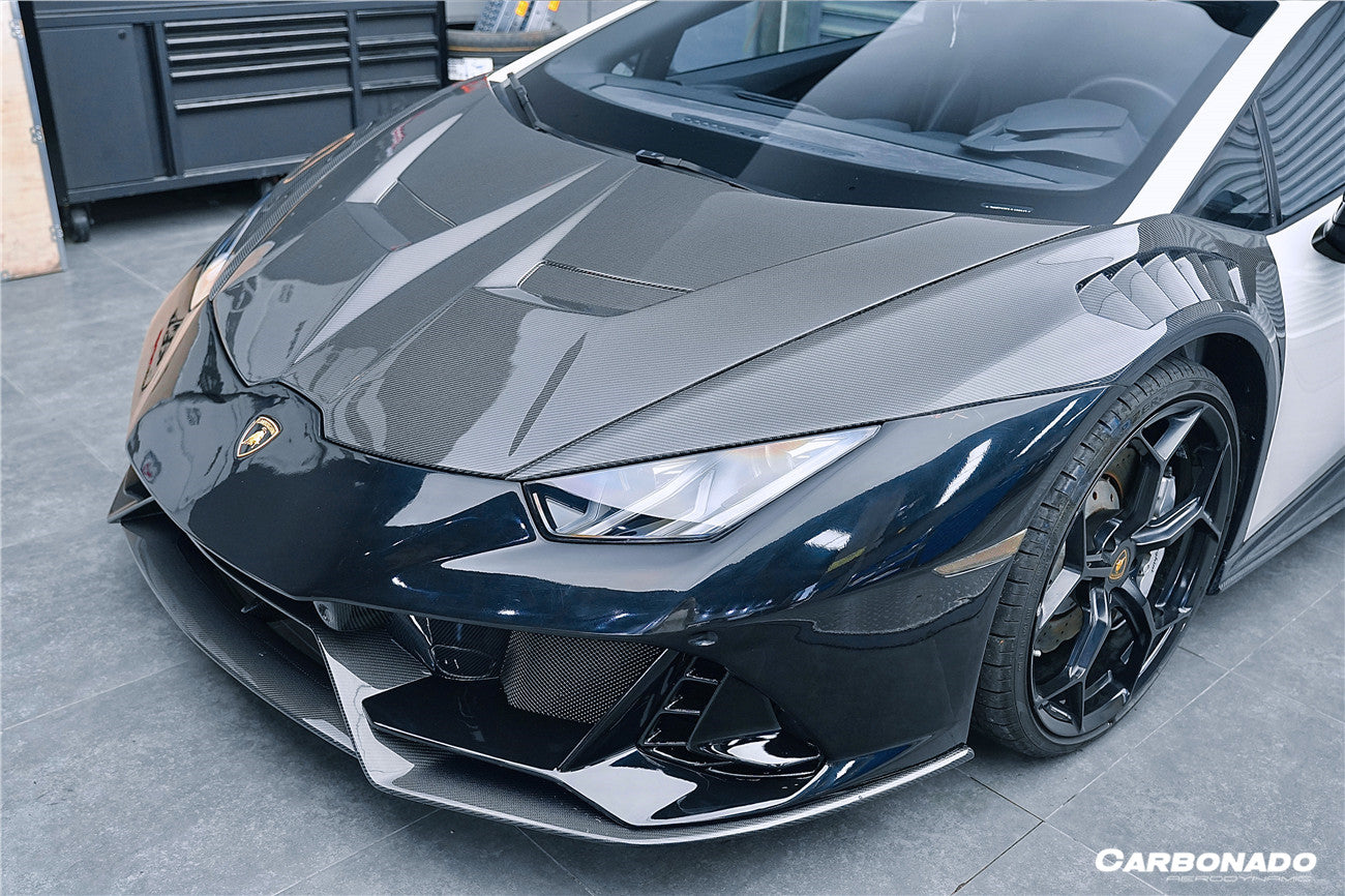 2015-2023 Lamborghini Huracan LP610/LP580/EVO EVO-4WD Style Partial Carbon Front Bumper - Carbonado Aero