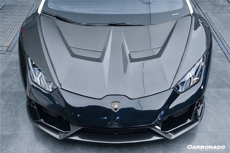 2015-2023 Lamborghini Huracan LP610/LP580/EVO EVO-4WD Style Partial Carbon Front Bumper - Carbonado Aero