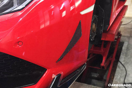 2015-2020 Lamborghini Huracan LP610 RZS Style Carbon Fiber Front Bumper Canard - Carbonado Aero