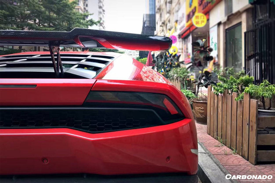 2015-2025 Lamborghini Huracan LP610 & LP580 & Evo & Tecnica RZS Style Carbon Fiber Trunk Spoiler Wing - Carbonado