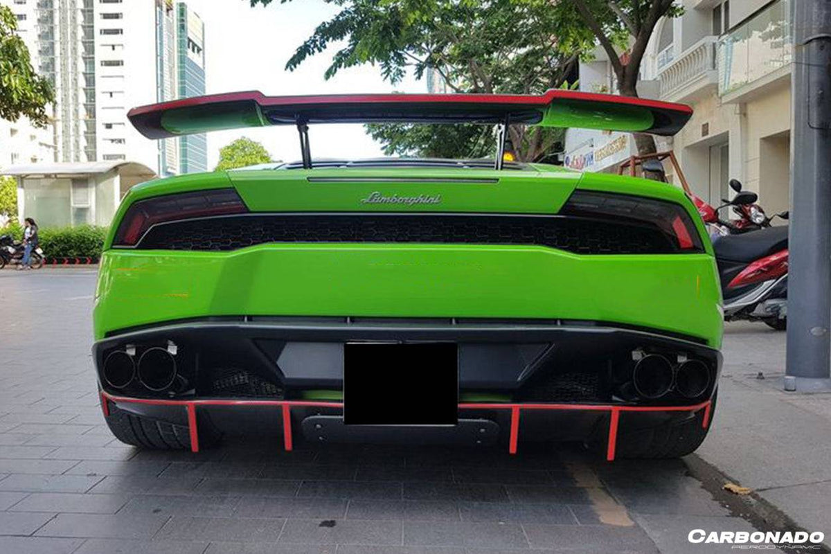 2015-2020 Lamborghini Huracan LP610/LP580 RZS Style Carbon Fiber Trunk Spoiler Wing - Carbonado Aero