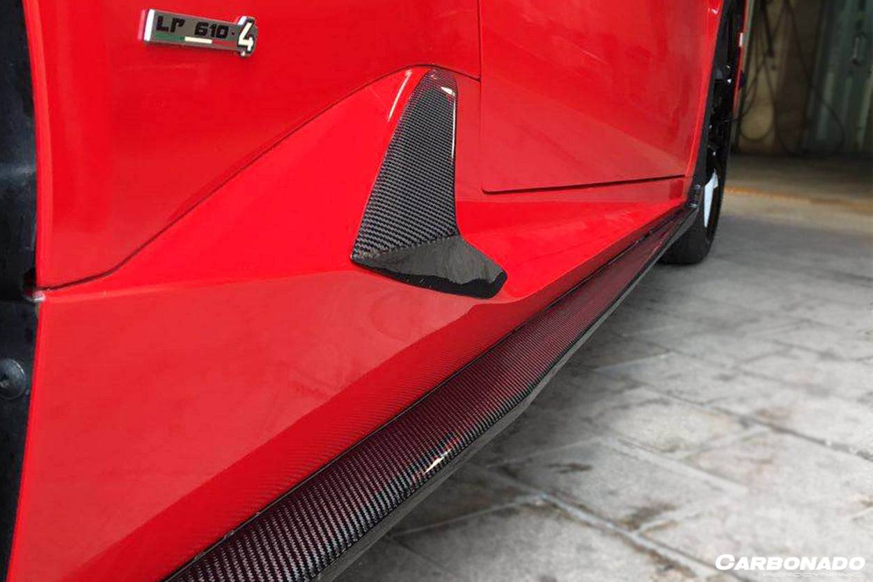 2015-2020 Lamborghini Huracan LP610 RZS Style Carbon Fiber Side Skirts Vent Canards - Carbonado Aero