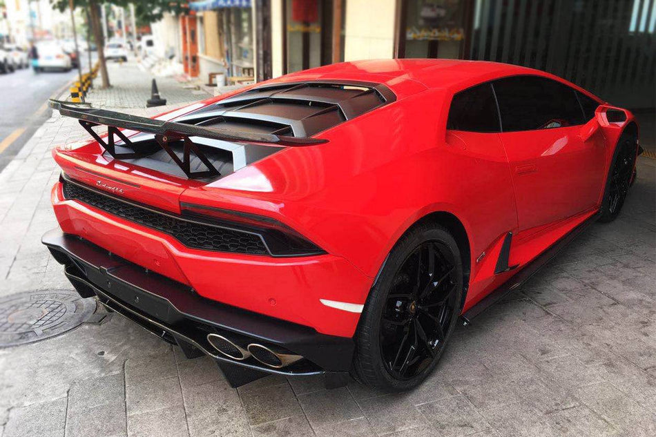 2015-2025 Lamborghini Huracan LP610 & LP580 & Evo & Tecnica RZS Style Carbon Fiber Trunk Spoiler Wing - Carbonado