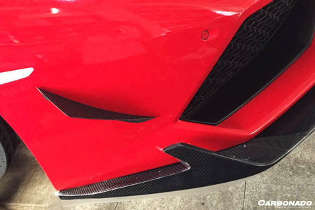 2015-2020 Lamborghini Huracan LP610 RZS Style Carbon Fiber Front Bumper Canard - Carbonado Aero