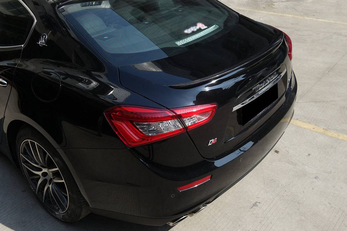 2014-2021 Maserati Ghibli S/Q4 M157 W Style Trunk Spoiler - Carbonado