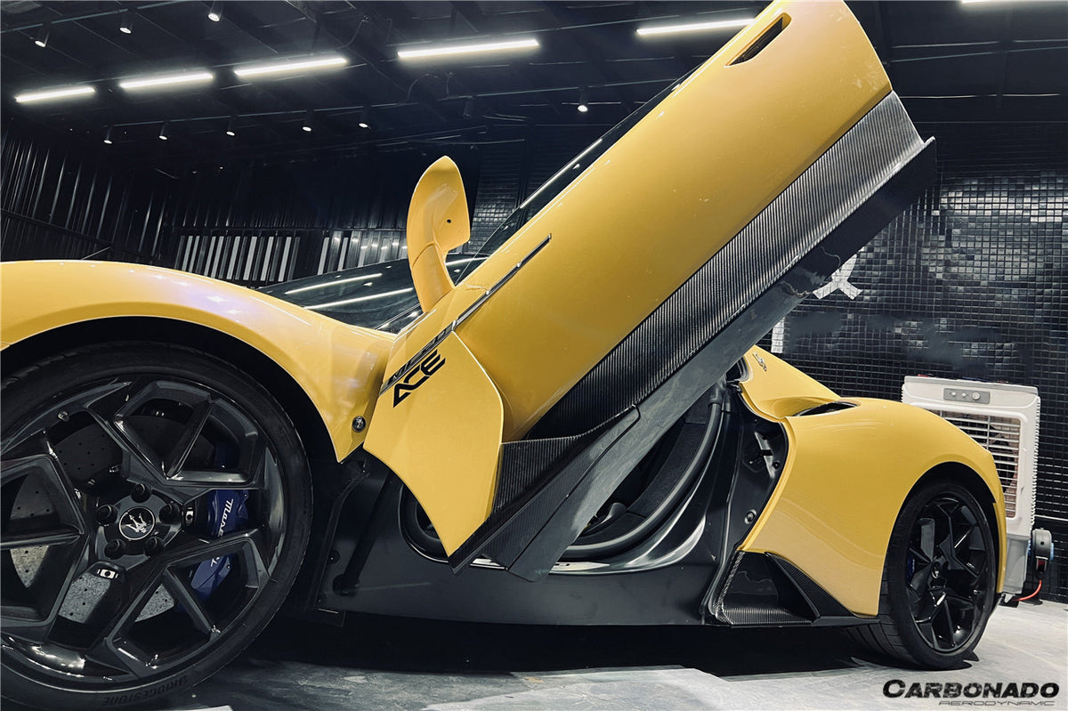 2020-2024 Maserati MC20 OEM Style DRY Carbon Fiber Side Skirts - Carbonado Aero