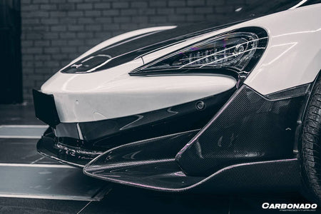 2015-2020 McLaren 540C/570S 600LT-Style Carbon Fiber Front Bumper Lip and Side Splitter - Carbonado Aero